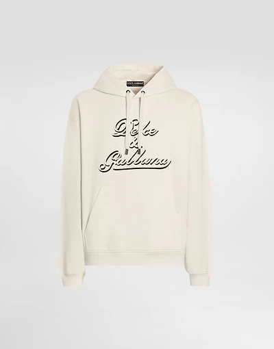 Jersey hoodie with embroidery