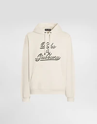 Jersey hoodie with embroidery