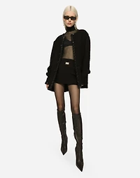 Single-breasted bouclé jacket