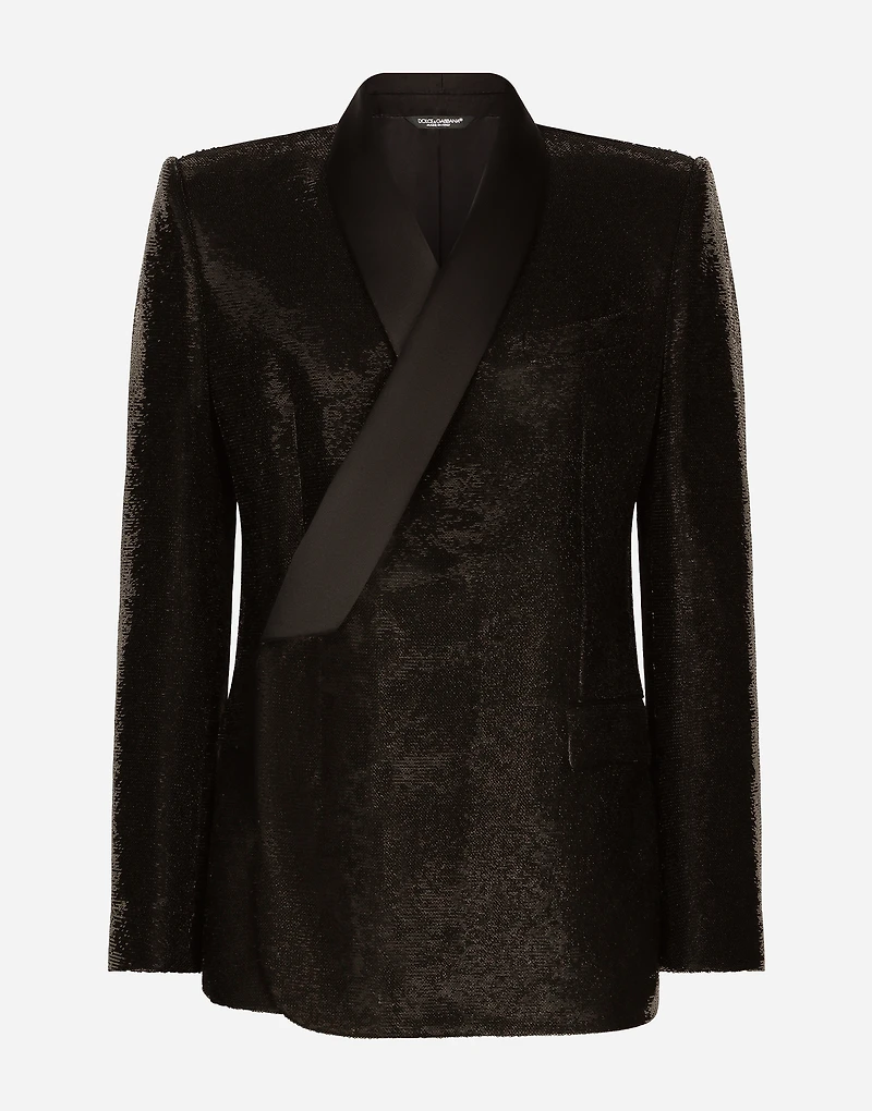 Sequined double-breasted Sicilia-fit tuxedo jacket