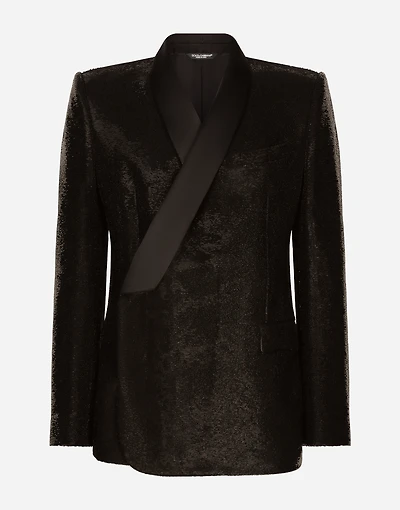 Sequined double-breasted Sicilia-fit tuxedo jacket