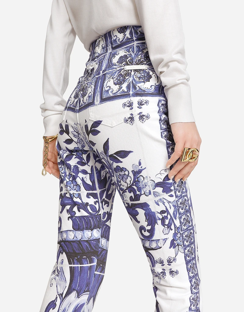 Majolica-print Grace jeans