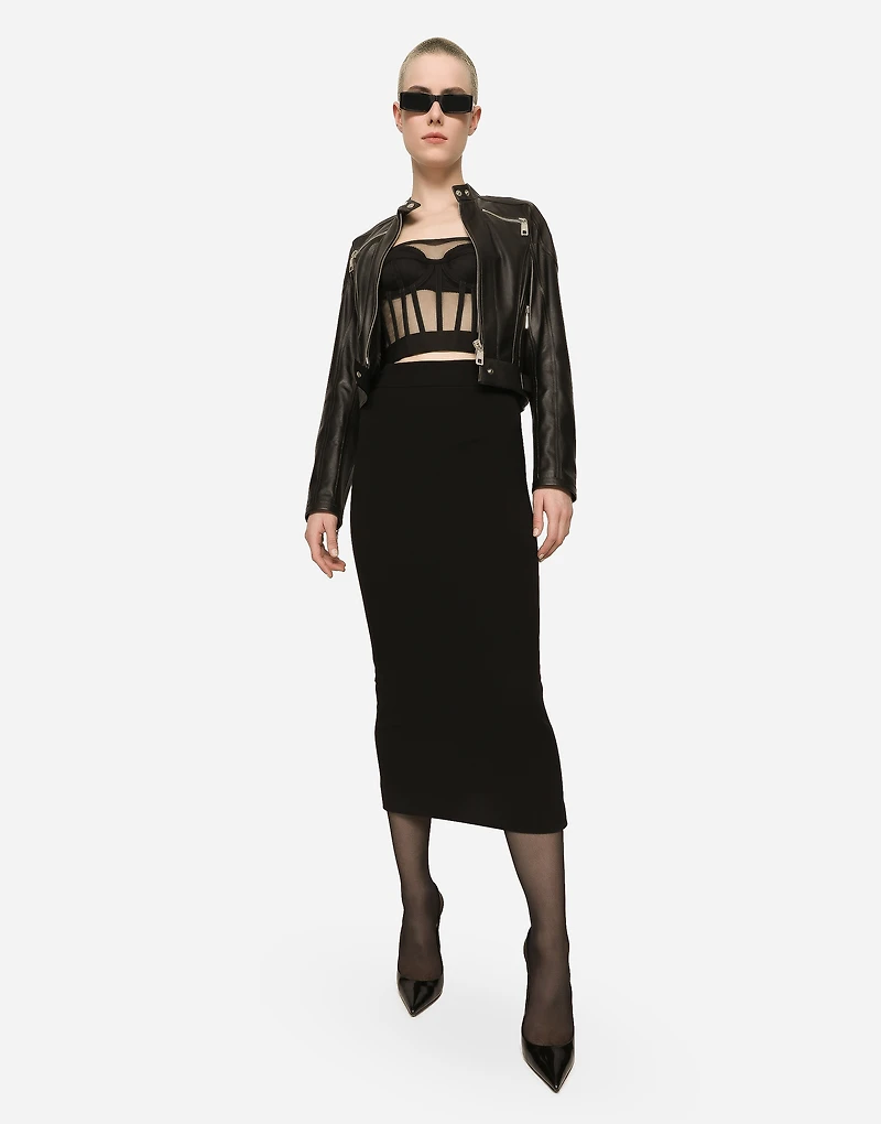 Tulle bustier top with boning