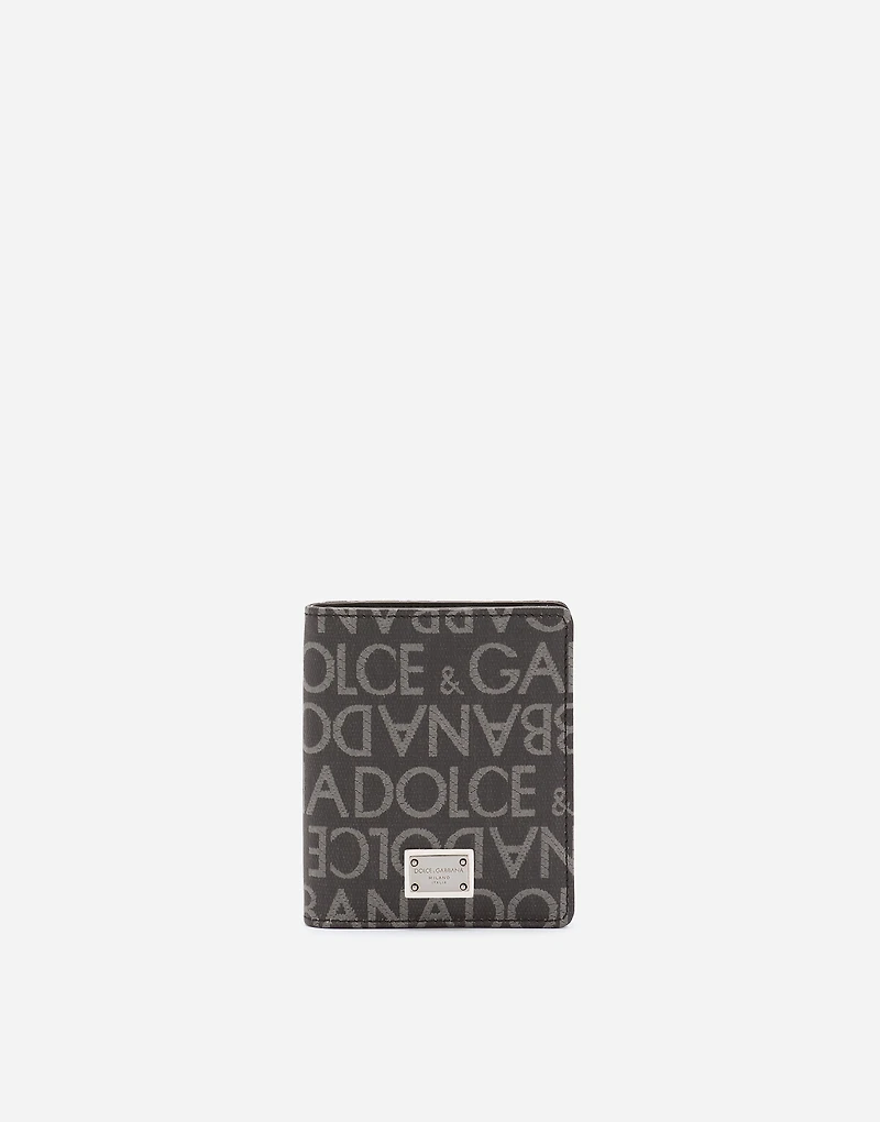 Coated jacquard bifold card holder