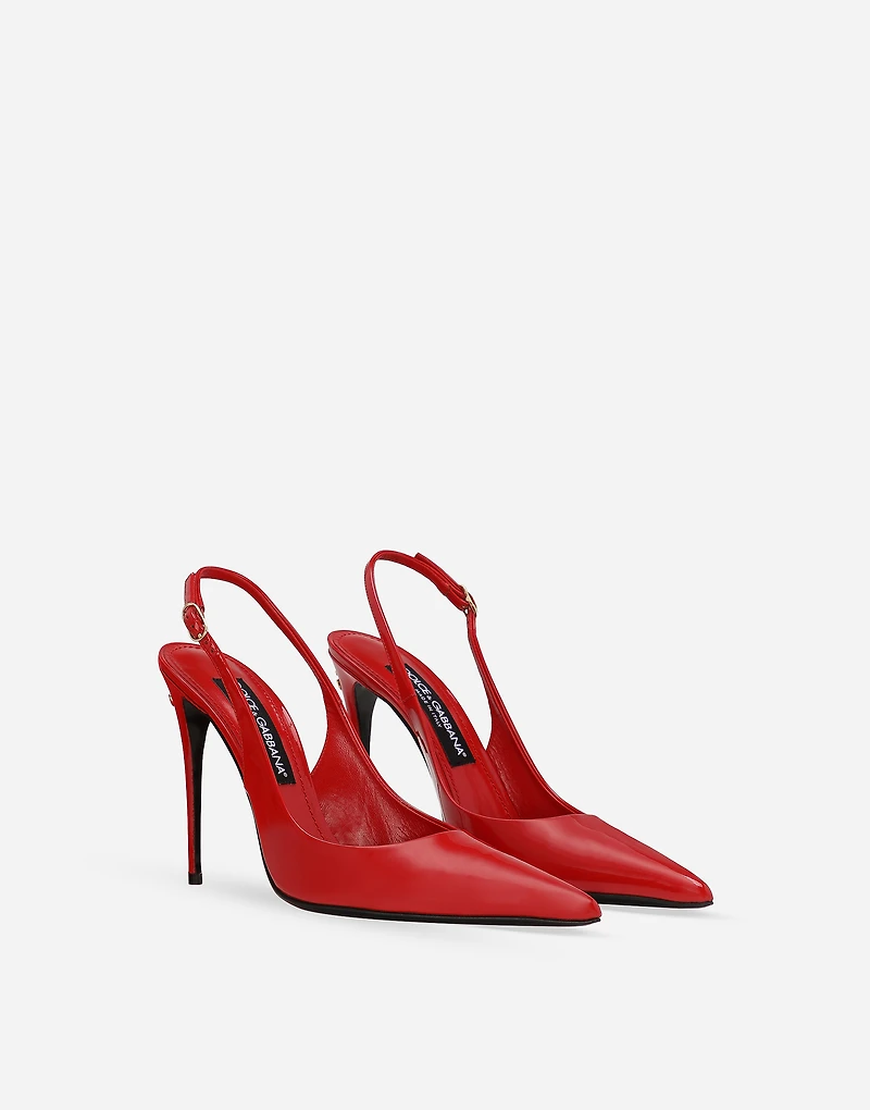 Patent leather slingbacks