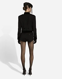 Double wool gabardine tailcoat with epaulets