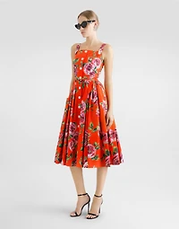 Cotton sundress with rose print