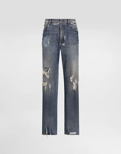 Oversize cotton jeans with tag