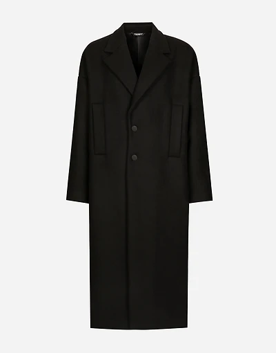 Oversize single-breasted wool coat