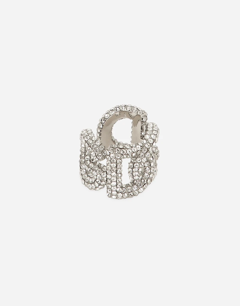 Rhinestone ring with DG logo