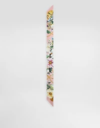 Floral-print twill headscarf (6x100