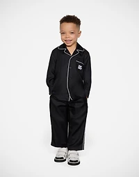 Silk twill vanity pants with DG embroidery