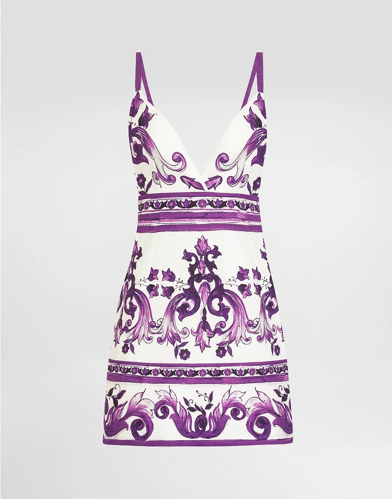 Majolica-print dress
