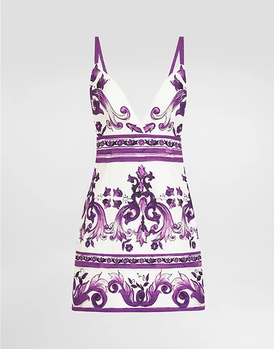 Majolica-print dress