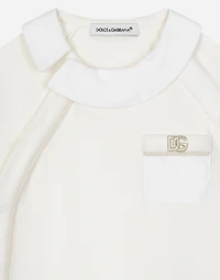 Polka-dot interlock and jacquard onesie with DG logo