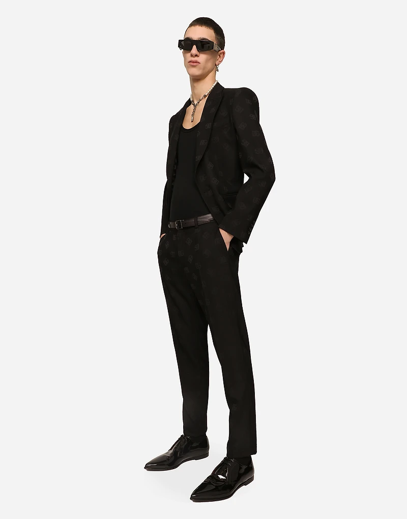 Single-breasted jacquard Sicilia-fit jacket with DG Monogram design
