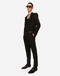 Single-breasted jacquard Sicilia-fit jacket with DG Monogram design