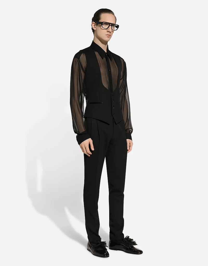Classic gabardine tuxedo pants