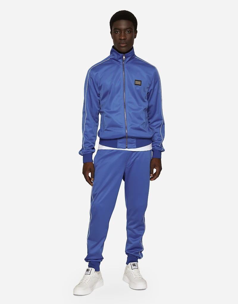 Triacetate jogging pants with bands