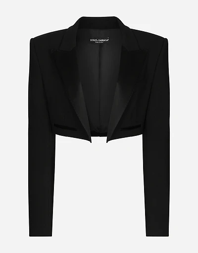 Wool gabardine Spencer tuxedo jacket