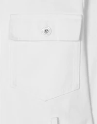 Long denim jacket with belt