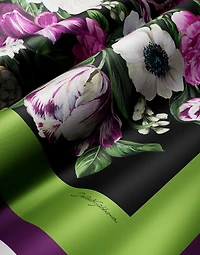 Floral-print silk twill foulard (90x90)