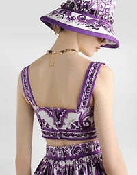 Majolica-print poplin top