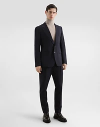 Single-breasted taormina wool canvas jacket