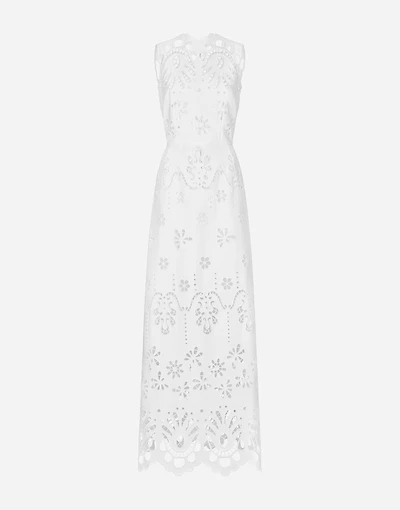 Long cotton dress with cut-out detailing