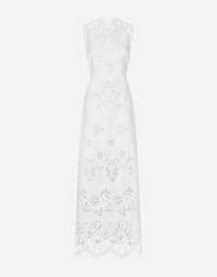 Long cotton dress with cut-out detailing