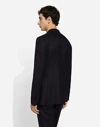 Single-breasted flannel Taormina-fit jacket