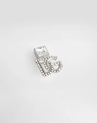 Rhinestone earrings with DG logo