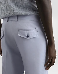 Cotton gabardine cargo trousers