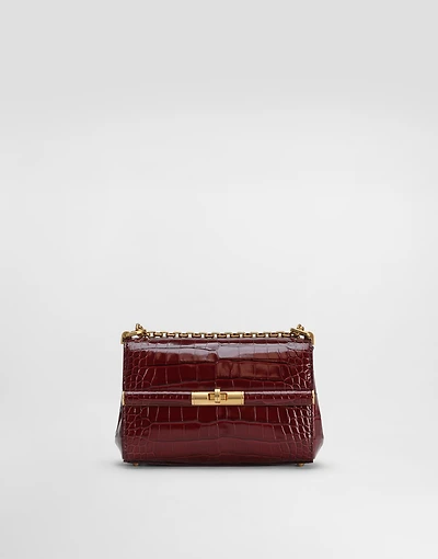 Marlene city mini bag in polished alligator