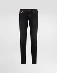 Gray wash skinny stretch jeans