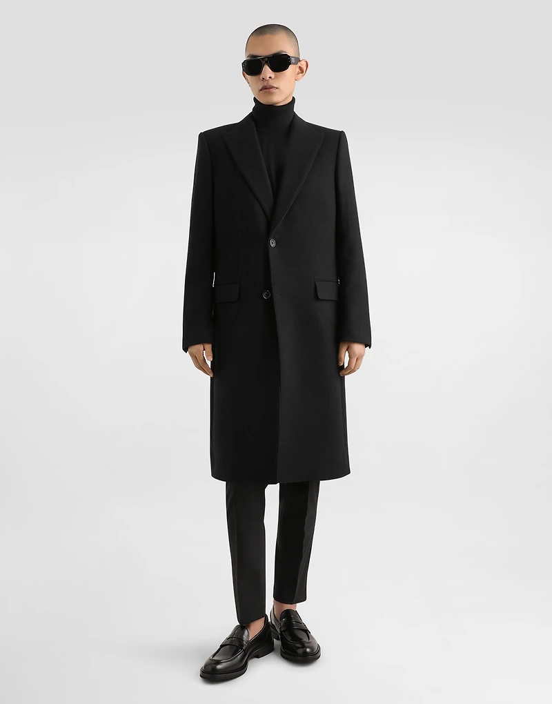 Single-breasted wool coat