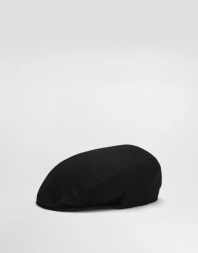 Cotton flat cap with logo tag