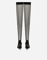 KIM DOLCE&GABBANA Stretch tulle thigh-high boots