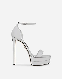 Mirrored-effect calfskin platform sandals
