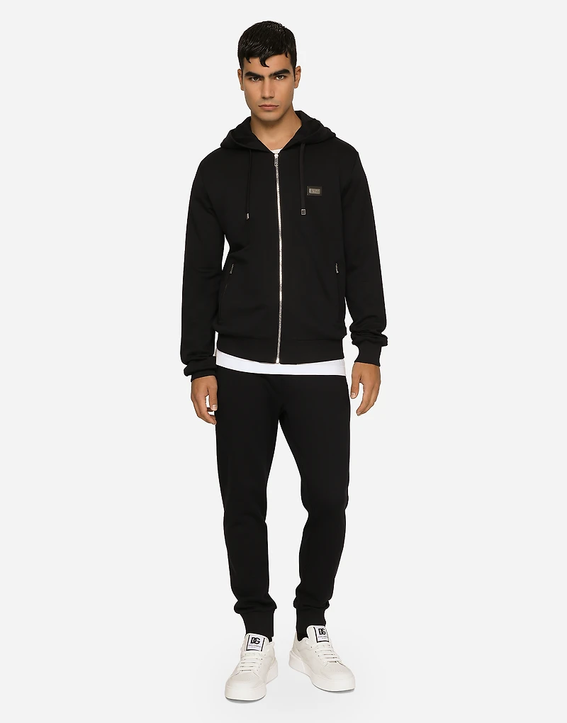 Cotton jersey hoodie