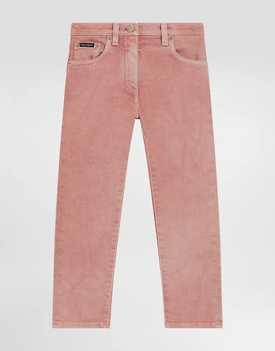 5-pocket denim jeans with branded tag