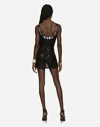 Short dress with sequin embellishment