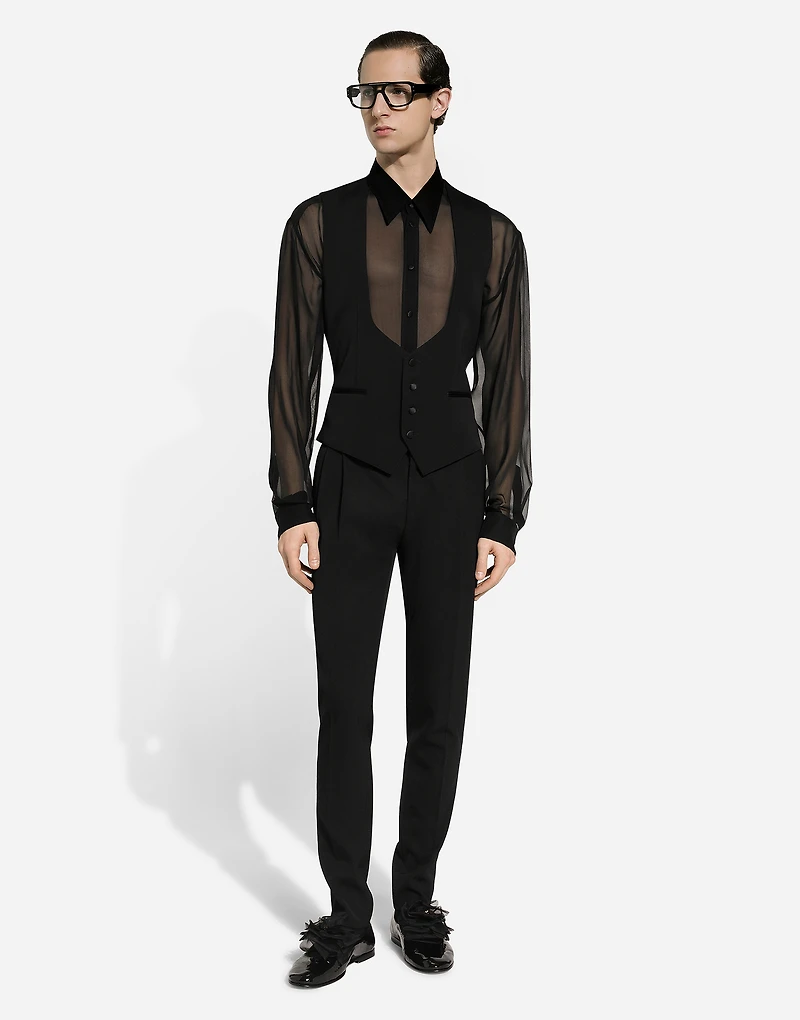 Classic gabardine tuxedo pants