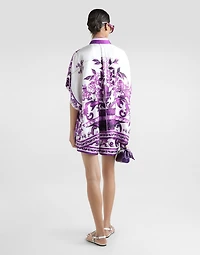Majolica-print twill shirt