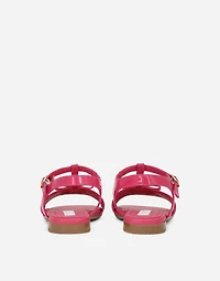 Patent leather sandals with metal DG logo
