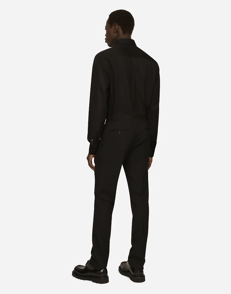 Cotton Martini-fit shirt with embroidery