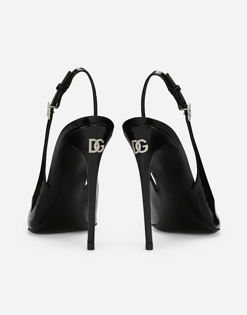 Patent leather slingbacks