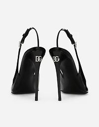 Patent leather slingbacks