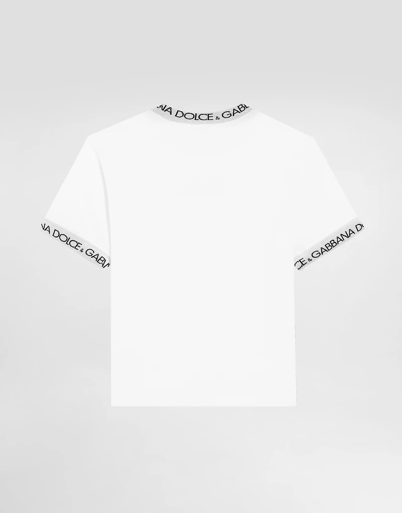 Jersey T-shirt with logo label