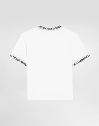 Jersey T-shirt with logo label